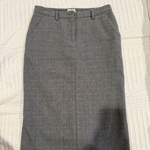 GORGEOUS & VINTAGE Grey Wool Tweed LL Bean Long Skirt Size 2/4